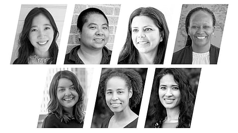 Top (Left to right): Dr. Jane J. Lee, Dr. Ching-In Chen, Dr. Jacqueline Padilla-Gamio, Dr. Beatrice Wamuti; Bottom (Left to right): Dr. Anna Zamora-Kapoor, Dr. Karin D. Martin, and Dr. Linh T. Nguyen. Photos courtesy of Dr. Jane J. Lee.