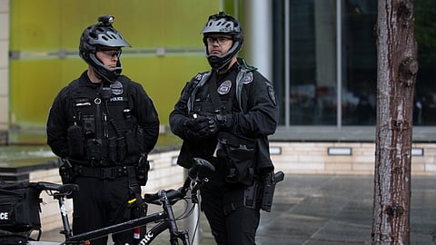 Seattle Police Department bike officers. (Photo: Alex Garland)