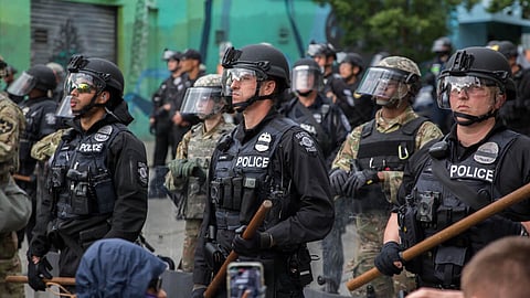 Seattle riot police. (Photo: Alex Garland)