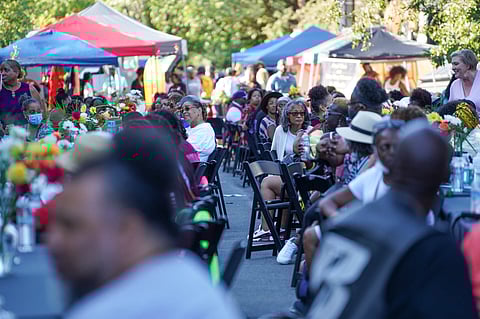 Hundreds of current and former Central District families, many forced to leave due to gentrification, gathered on Saturday, July 17, 2021, for the Second Annual Reunion on Union Community Dinner and Block Party. (Photo: Susan Fried)