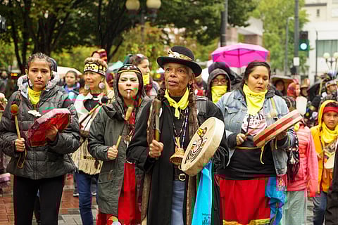 A 2018 Indigenous Peoples' Day celebration in Seattle, WA. (Photo: Susan Fried)