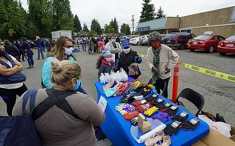 A 2020 pop-up resource center in the Skyway neighborhood. (Photo: Susan Fried)