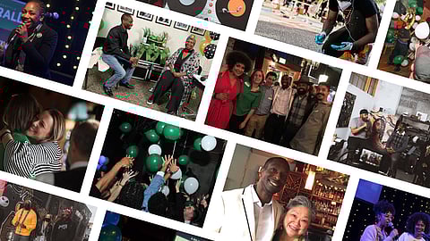 Collage of photos from the Emerald archive created by Nikki Barron.