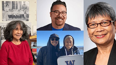 From left to right: Dorothy Cordova, executive director of FANHS, (Photo: Jasmine M. Pulido); Devin Cabanilla, SPS senior project manager of academics (top, photo courtesy of Devin Cabanilla); UW professor Dr. Third Andresen and Annabel Garcia of FAEW (bottom, photo courtesy of Annabel Garcia); and former Sen. Velma Veloria (photo courtesy of Velma Veloria).