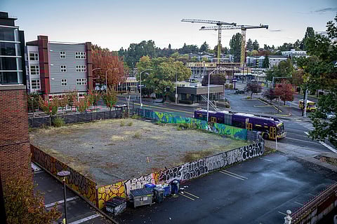 Small parcels of Sound Transit land that are difficult to build is one of the reasons that development has been stymied for the last decade along the light rail corridor running through the Rainier Valley. (Photo: Lizz Giordano)