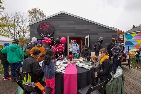 Over 500 people attended the grand opening of Estelita's Library's new Central District location on Saturday, Nov. 13, 2021. (Photo: Susan Fried)