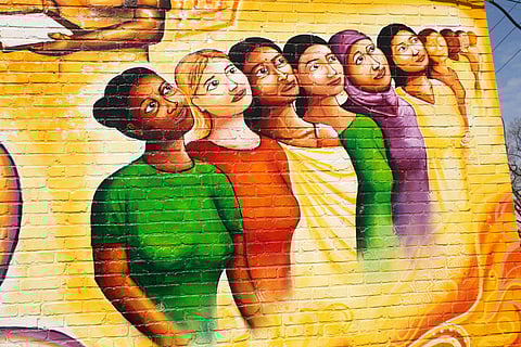 The Domestic Violence Awareness Mural: "A Survivor's Journey" (2010) by Joel Bergner. Image is attributed to Elvert Barnes (under a Creative Commons, CC BY-SA 2.0 license).