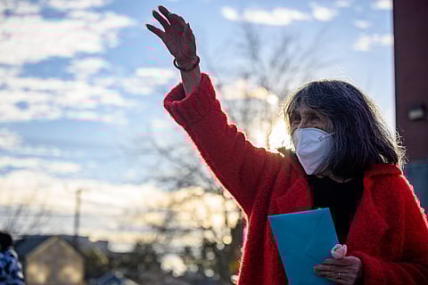 Auntie Dorothy smiles and waves as she is greeted on her 90th birthday. (Photo: Sharon Ho Chang)