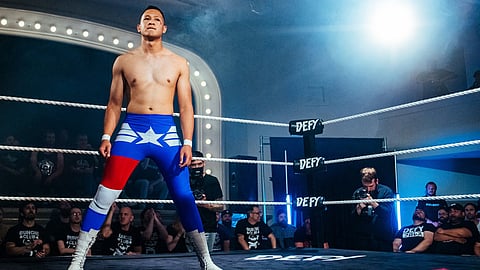 Cody Chhun in action during a Defy Wrestling event. (Photo: West Smith)