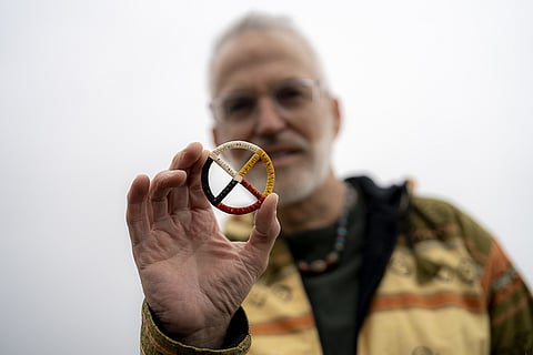 Michael Painter, citizen of the Cherokee Nation, is the managing director, Programs at Nia Tero. One item that's accompanied Painter for years is a Medicine Wheel. "Many Indigenous symbols worldwide are circular, reminding us of the circular and cyclical nature of life," he said. (Photo: Felipe Contreras)