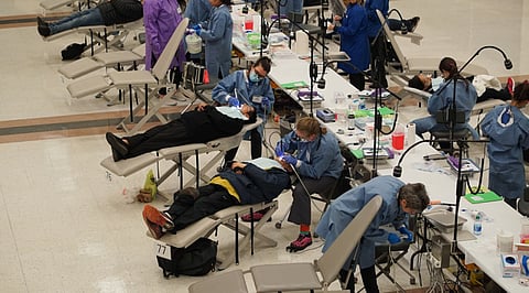 Hundreds of patients attended the last annual clinic which offered free medical, dental, and vision services in February 2020. The event, which usually saw people waiting in line overnight for a chance at free medical services, was suspended in 2021 due to the COVID-19 pandemic. (Photo: Susan Fried)