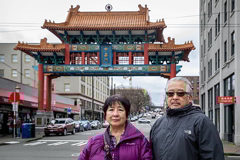Betty Lau (left) and Brien Chow (right) want Sound Transit to build the new CID station along 4th Avenue and avoid taking land and demolishing buildings in the Chinatown Historic District. (Photo: Lizz Giordano)
