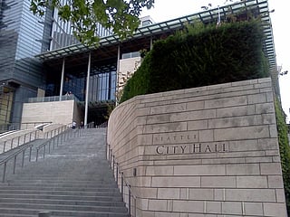 The steps leading up to Seattle City Hall