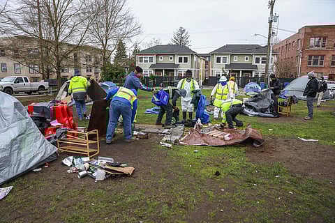 The remnants of a sweep at Miller Park. (Photo: Alex Garland)