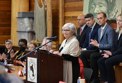 "I am now the great grandmother watching my many generations of family and their family members wait for justice." —Cecile Hansen, plaintiff and tribal chairwoman of the Duwamish Tribal Council. Photo courtesy of Jack Storms.
