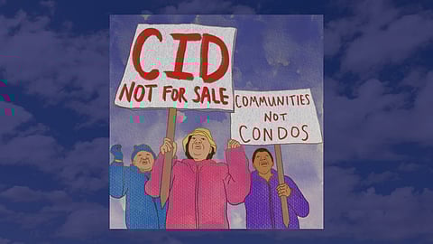 In Episode 2 of the "Who Keeps Us Safe?" podcast, the crew spoke with several organizers of a protest against the gentrification of the Chinatown-International District (CID). (Artwork: Jiy Ludden 杰意)