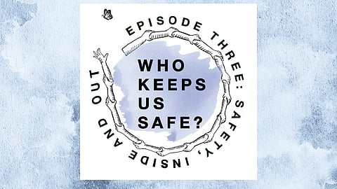 In Episode 3 of the "Who Keeps Us Safe?" podcast, the crew spoke with prisoner-led organizations to explore the impacts of incarceration on community safety. (Artwork: Mackenzie Lew)
