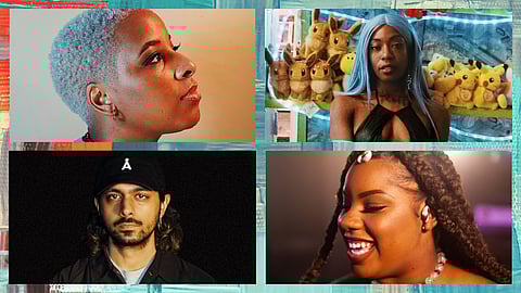 This summer's outdoor festivals and concerts feature South End talents like rapper LIVt (upper left), hardcore pop singer TeZATalks (upper right), and audio engineer and singer Talaya (bottom right); as well as DJ and producer Jai Wolf (bottom left), an artist with significant ties to Seattle. (LIVt photo: Elise Wlaker) (TeZATalks photo: Rheinhard Hendrick) (Talaya photo: Debora Keme) (Jai Wolf photo: John Liwag)