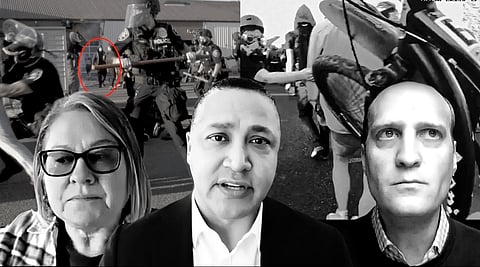 Collage assembled from images used in articles linked within this article, including screenshots from Community Police Commission Meetings, SPD body-worn video, and video shot by Chris Rojas and used with permission.