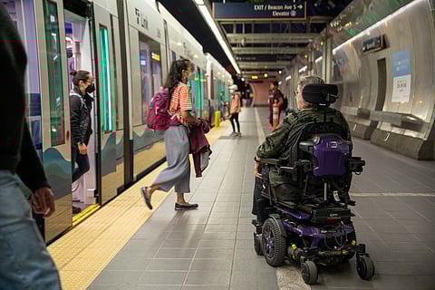 Erin Musser prefers to take the light rail rather than a bus because she's able to get on and off independently. (Photo: Lizz Giordano)