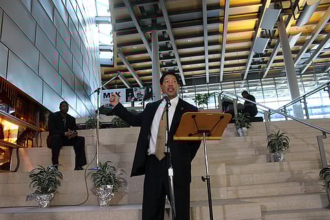 Bruce Harrell as a Seattle City Councilmember in 2015. Photo is attributed to Seattle City Council (under a Creative Commons, CC0 1.0 Universal Public Domain Dedication.)