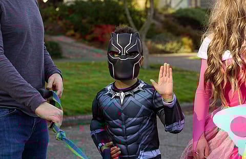 A young T'Challa at T'Challaween on Oct. 31, 2020. (Photo: Susan Fried)