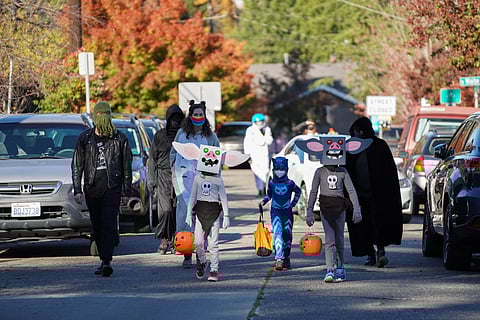 Trick-or-treaters at T'Challaween 2021. (Photo: Susan Fried)