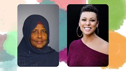 Hamdi Abdulle (left) and Jaime Marsh (right) are two of the 20 recipients of BIPOC ED Coalition's sabbatical award. Hamdi Abdulle's portrait by Marisa Allison; Jaime Marsh's portrait by Tafari Stevenson-Howard.