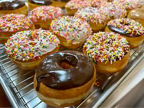 A delicious assortment of donuts at King Donuts, a longstanding family-owned spot in Rainier Valley. (Photo courtesy of King Donuts.)