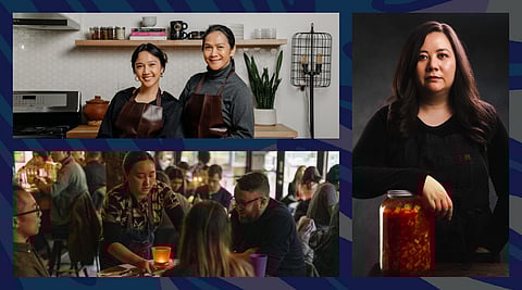 Clockwise from top left: Safira Ezani and Masitah Hamzah of Masakan (Photo: Jordan Nicholson); Tiffany Ran of Ba Ba Lio (Photo: Reva Keller); Tiffany Ran serving customers at a Ba Ba Lio pop-up at Lottie's Lounge in April 2022 (Photo: Reva Keller).