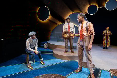 Left to right: Actors R. Hamilton Wright, Malcolm J. West, Arlando Smith, and Dedra D. Woods portray the historical Negro Repertory Company, a Black theater group based out of the
University District during the 1930s. (Photo: Robert Wade)