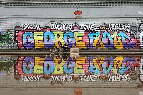 In addition to the Black Lives Matter street mural, Cal Anderson Park's George Floyd Mural is one of the last remnants of CHOP/CHAZ's existence. (Photo: Aurelio Ayala III)