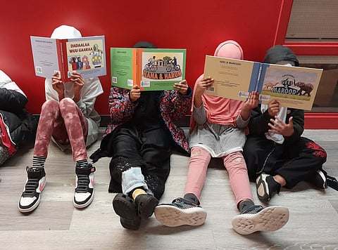 While the Somali Family Safety Task Force's previous board books were made for toddlers and kindergarteners to learn Somali, they released five new storybooks in January aimed at early elementary school students. (Photo: Sarah Jacobsen/Somali Family Safety Task Force)