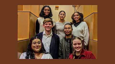 Top row: Kya Baker, Sofia Kaiaua, Isabella Gordon. Middle row: Griffin Dickman, Anton Maghirang. Bottom row: Marcela Alfaro, Avery Rigtrup. (Photo: Ari Robin McKenna)