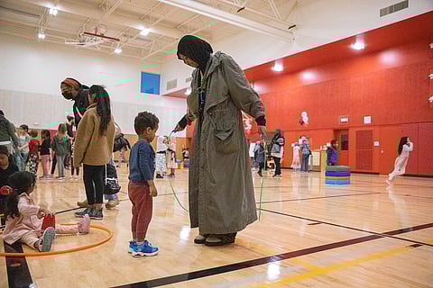The Murshed family jumps rope together at a Move-A-Thon event. (Photo: Alex Garland)
