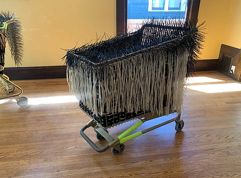 Theda Sandiford's "Emotional Baggage Carts" offer space for viewers to unload their racial trauma and emotional baggage. (Photo: Jas Keimig)