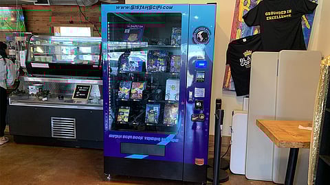 A Sistah Sci-Fi vending machine like this one located at Black Coffee Northwest in Shoreline will soon debut at the Northwest African American Museum. (Photo: Jas Keimig)