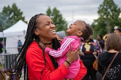 Mom, Renee, dances with 1-year-old Ray'Onna. (Photo: Susan Fried)