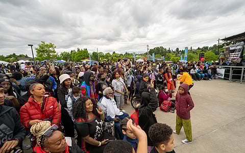 Thousands of people showed up at Jimi Hendrix Park on Monday, June 19, 2023, to celebrate Juneteenth. (Photo: Susan Fried)