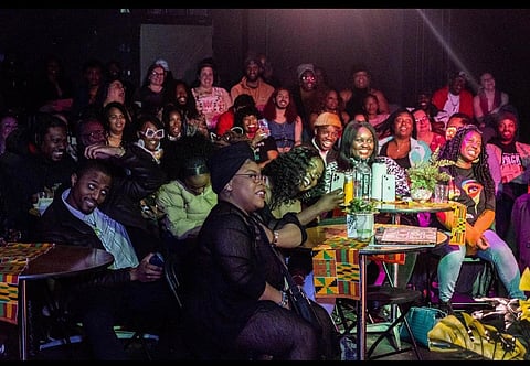 Attendees at the Ethereal Vision Comedy Show held at The Sankofa Theater on April 20, 2023. (Photo: Jordan Somers via Converge Media)