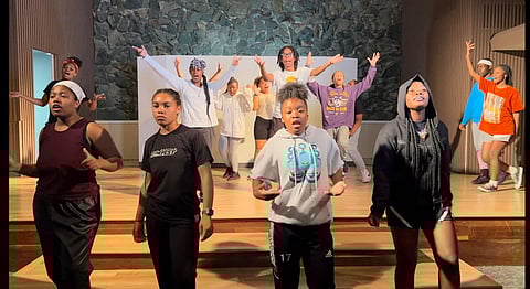 Cast members of "Dream!" (From left to right) front Row: Romeo Boney, Keira Davies, Maya Russell, Aleah Bruce. Second row: Ariona Charles, Oliva Lykes, Nasir Forest-Parramore, Jaime Michele Charles, Chrisean Green. Third row: Sariyah Brown, Jordan Davies, Ashlyn Davies. (Photo: Gabrielle Johnson)