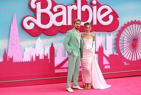 Ryan Gosling and Margot Robbie attend the "Barbie" European premiere at Cineworld Leicester Square in London, England, July 12, 2023. Photo via Fred Duval/Shutterstock.com
