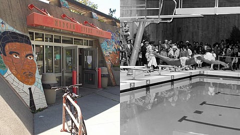Medgar Evers Pool is an indoor pool facility located on 23rd Avenue next to Garfield Community Center. (Photo courtesy of the City of Seattle Municipal Archives, 178917/195941)