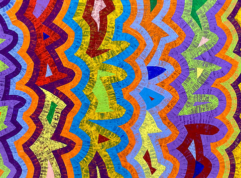 "Ugly Beauty" (pictured) and more acrylic paintings by Jazz Brown will be on view at the artist's solo show, "the calm before the song," at J. Rinehart Gallery this month. (Image courtesy of J. Rinehart Gallery)