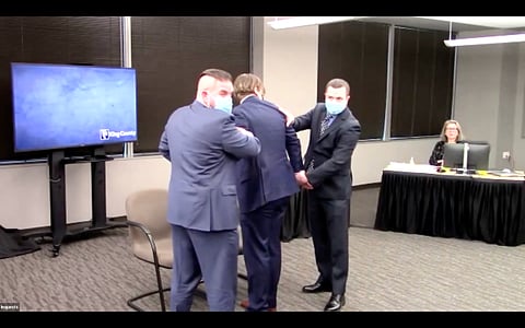 Screenshot taken from video played at the Feb. 7 inquest into the 2018 death of Wangsheng Leng.