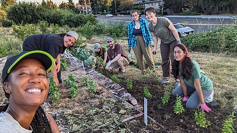 Volunteers at the Beacon Food Forest. (Photo courtesy of the Beacon Food Forest.)