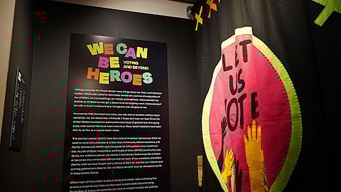The "We Can Be Heroes" voting exhibit. (Photo courtesy of Wing Luke Museum)