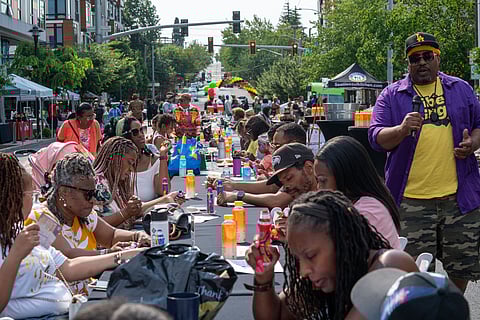 People play Vibe Bingo during Reunion on Union on July 21, 2024. (Photo: Susan Fried)