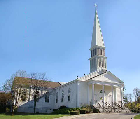 A white New England Church
