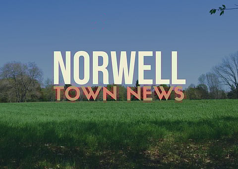 Text over a field with a blue sky in the background.